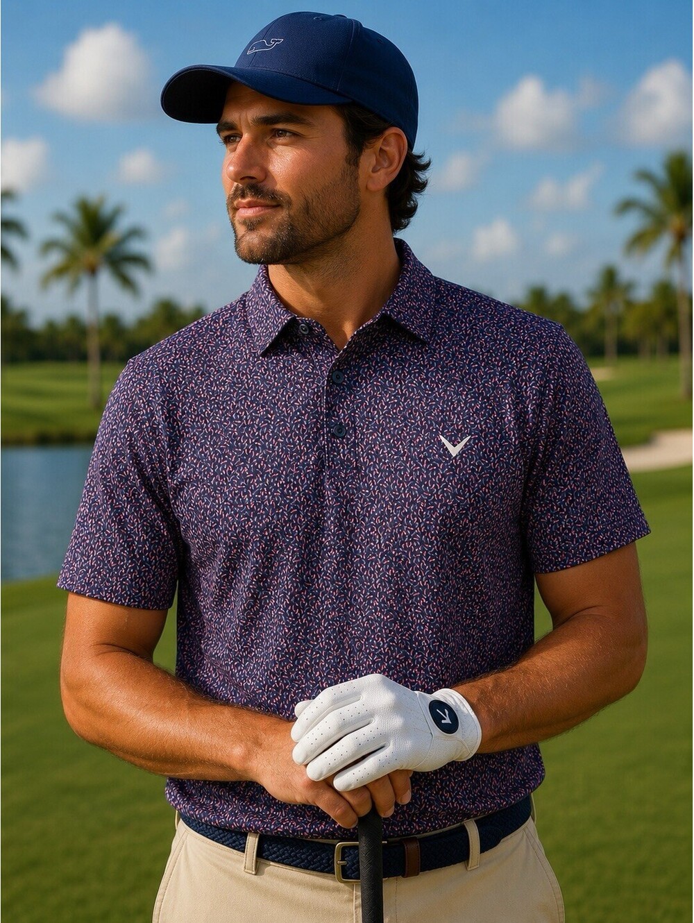 Callaway Men’s Golf Polo the "Chili Pepper" Print (Model CGKSF0L9) Size XL